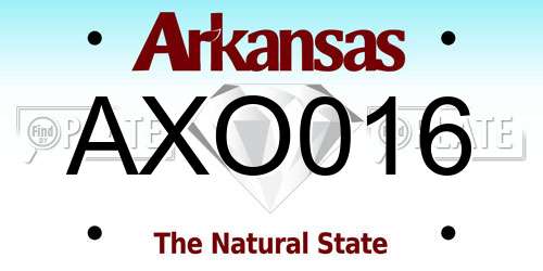 AXO016 Arkansas License Plate