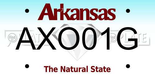 AXO01G Arkansas License Plate