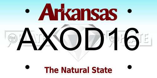 AXOD16 Arkansas License Plate