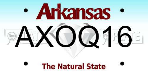 AXOQ16 Arkansas License Plate