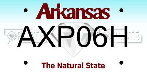 AXP06H Arkansas License Plate
