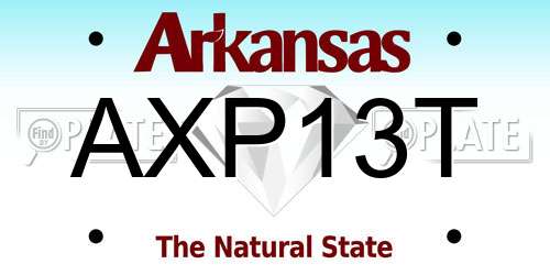 AXP13T Arkansas License Plate