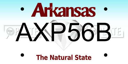 AXP56B Arkansas License Plate