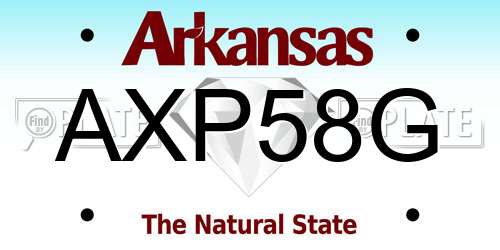 AXP58G Arkansas License Plate
