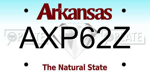 AXP62Z Arkansas License Plate