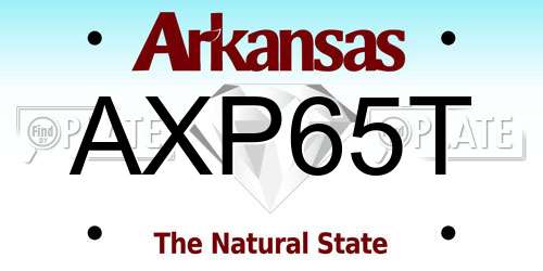 AXP65T Arkansas License Plate