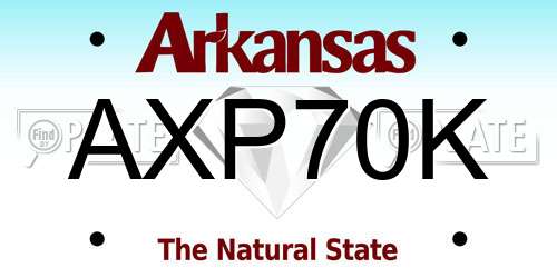 AXP70K Arkansas License Plate