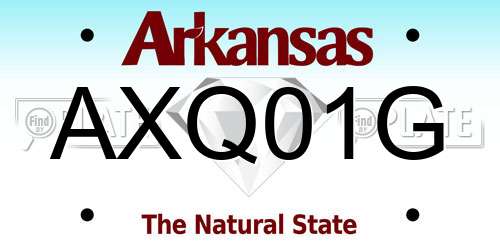AXQ01G Arkansas License Plate