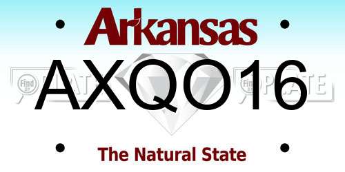 AXQO16 Arkansas License Plate