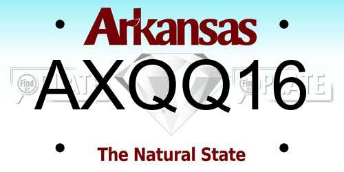 AXQQ16 Arkansas License Plate