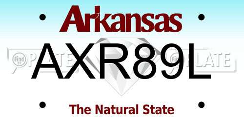 AXR89L Arkansas License Plate