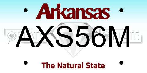 AXS56M Arkansas License Plate
