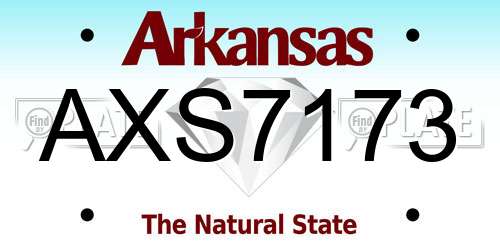 AXS7173 Arkansas License Plate