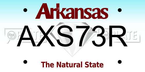 AXS73R Arkansas License Plate