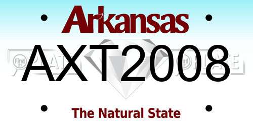 AXT2008 Arkansas License Plate