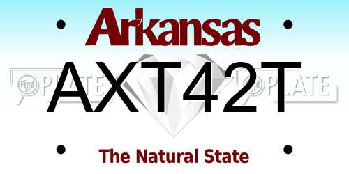 AXT42T Arkansas License Plate