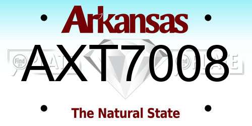 AXT7008 Arkansas License Plate