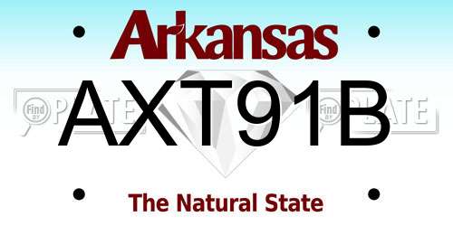 AXT91B Arkansas License Plate