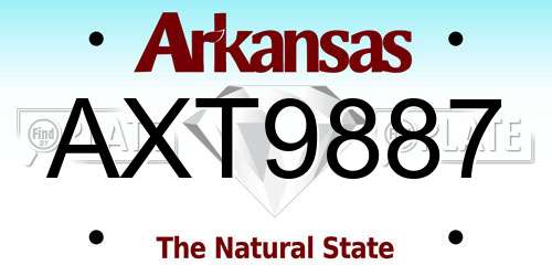 AXT9887 Arkansas License Plate