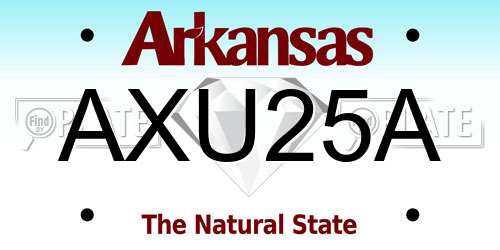 AXU25A Arkansas License Plate