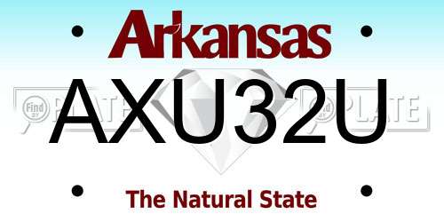 AXU32U Arkansas License Plate