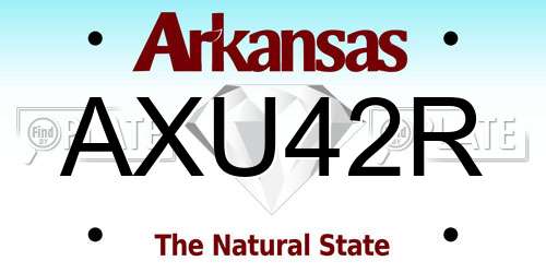 AXU42R Arkansas License Plate