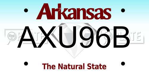 AXU96B Arkansas License Plate