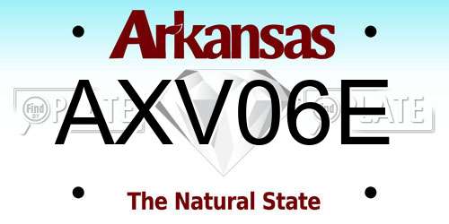 AXV06E Arkansas License Plate