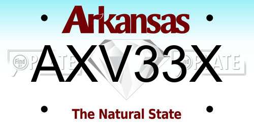 AXV33X Arkansas License Plate