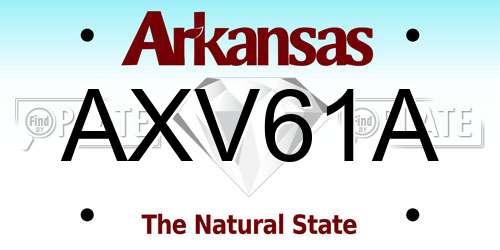 AXV61A Arkansas License Plate