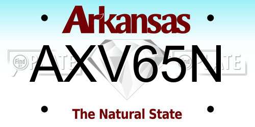 AXV65N Arkansas License Plate