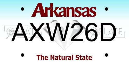 AXW26D Arkansas License Plate
