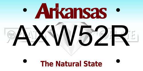 AXW52R Arkansas License Plate