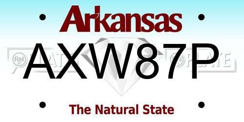 AXW87P Arkansas License Plate