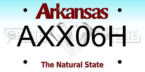 AXX06H Arkansas License Plate
