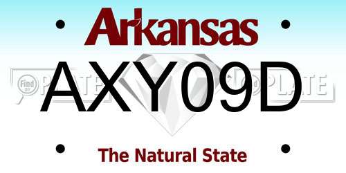 AXY09D Arkansas License Plate