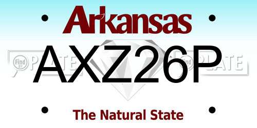 AXZ26P Arkansas License Plate
