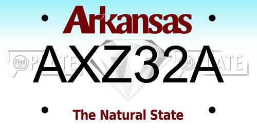 AXZ32A Arkansas License Plate