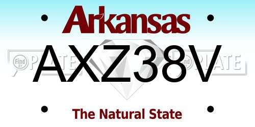 AXZ38V Arkansas License Plate