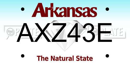AXZ43E Arkansas License Plate