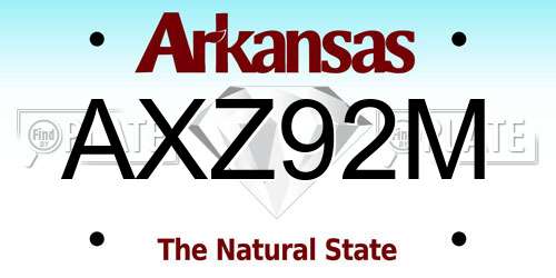 AXZ92M Arkansas License Plate