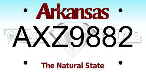 AXZ9882 Arkansas License Plate