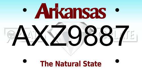 AXZ9887 Arkansas License Plate