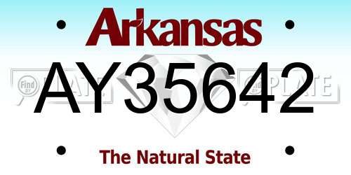 AY35642 Arkansas License Plate