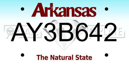 AY3B642 Arkansas License Plate
