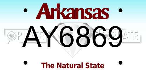 AY6869 Arkansas License Plate