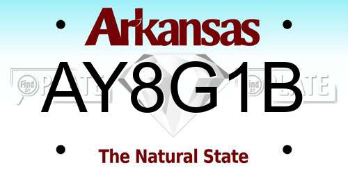 AY8G1B Arkansas License Plate