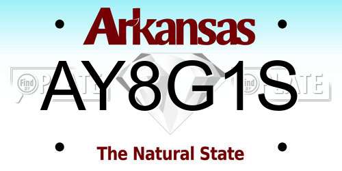 AY8G1S Arkansas License Plate