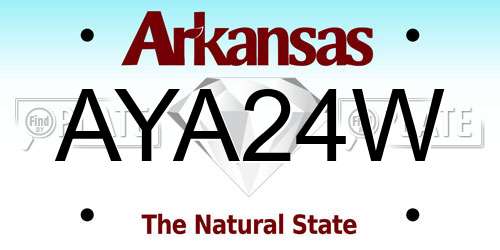 AYA24W Arkansas License Plate
