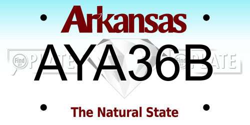 AYA36B Arkansas License Plate